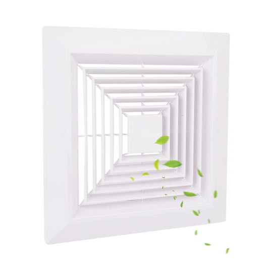 TIHCXNY 1-Piece (9"x9"Inches) Bathroom Exhaust Fan Cover with Spring, Square Ceiling or Wall Mounted Exhaust Fan, Ceiling Fan, Grille, Air Diffuser, Diverter Ventilation Hood, Replacement Accessories