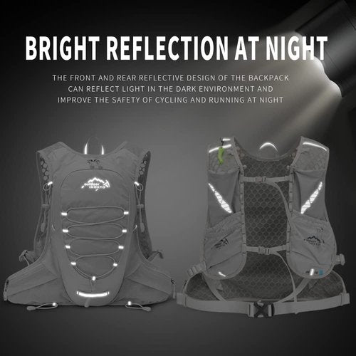 IX INOXTO Running Hydration Vest for Men & Women - 3L Water Backpack for Trail Running, Marathon, Race & Hiking (Grey)