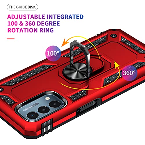 OnePlus Nord N200 5G Case - Heavy Duty Shockproof Red with Kickstand