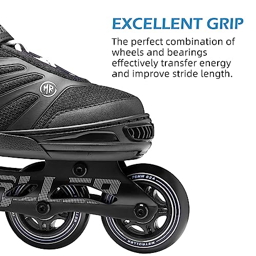 Adjustable Inline Skates for Adults - Comfortable White, X-Large