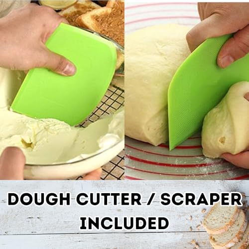 Danish Dough Whisk with Dough Scraper – Sourdough Mixing Tool