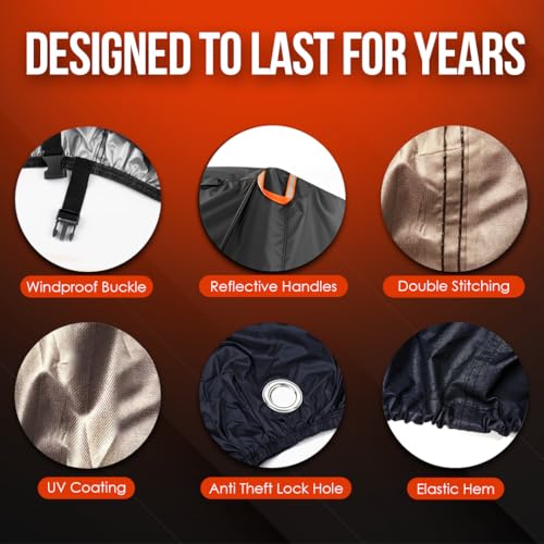 CEKURE 83x35x46 Inch Waterproof Heavy Duty Bike Cover for 2-3 Bikes