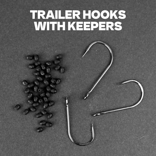 Assorted 50PCS Trailer Fishing Hooks Pack 1/0-3/0 with Beads for Lures - Short Strike Tackle