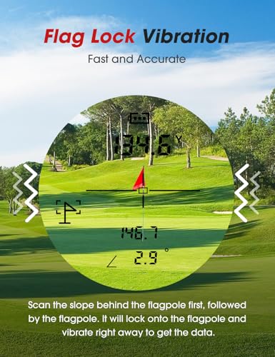 Golf Rangefinder with Slope, Magnetic Mount & HD LCD - 1300 Yards