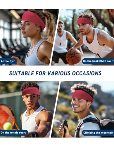 Unisex Sweat Wicking Headband - Burgundy Pack for Sports