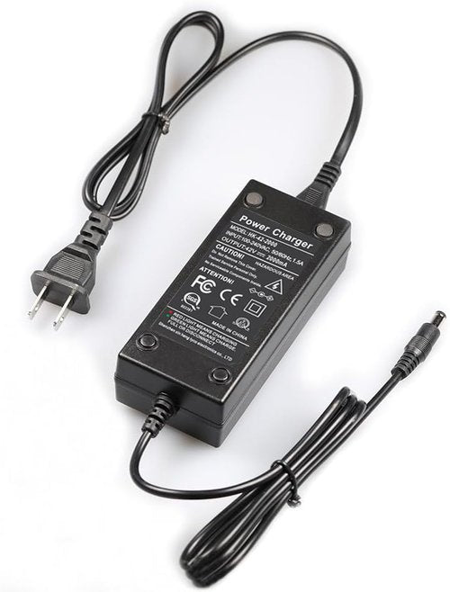 Jucuwe 42V 2A DC Male Power Adapter for 36V Electric Bike Lithium Battery Charger,Escooter Ebike Battery Charger Connector Diameter 5.5mmx2.1mm/2.5mm