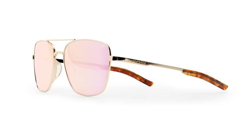 Shwae Tangle Free Aviator Sunglasses For Men & Women - Ideal For Flying, Golf, Hiking, Running and Great Lifestyle Look (Square 2.0 Gold (Pink Mirror))
