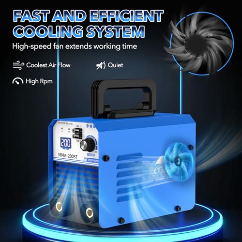 TRQWH 200A MMA Welding Machine 110V Stick Welder Machine Portable ARC Welder with IGBT Digital Display Hot Start for Beginners and Professionals Welder (MMA200ST)