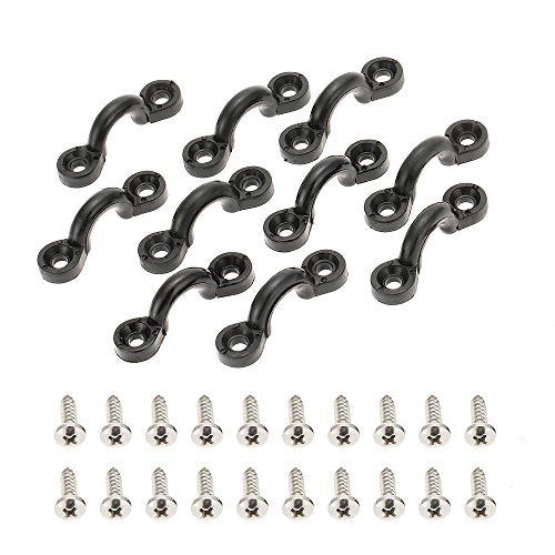 10-Piece Nylon Bungee Deck Loops Kit with Screws for Kayaks and Boats