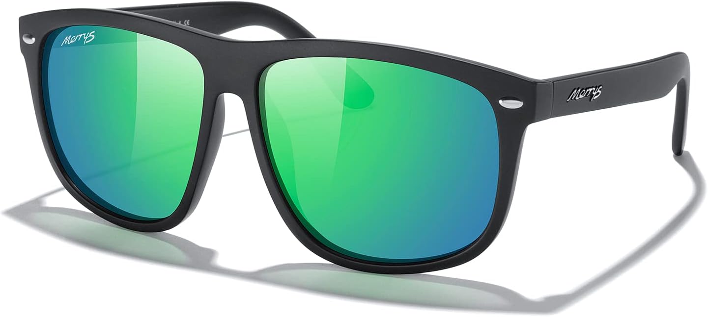 MERRY'S Men's Oversized Square Polarized Sunglasses - UV400 Protection for Driving, Fishing & Golfing