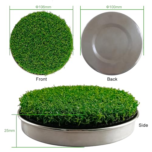 Golf Hole Cup Covers 2 Pack for Putting Green Protection Stainless Steel & Lawn Design