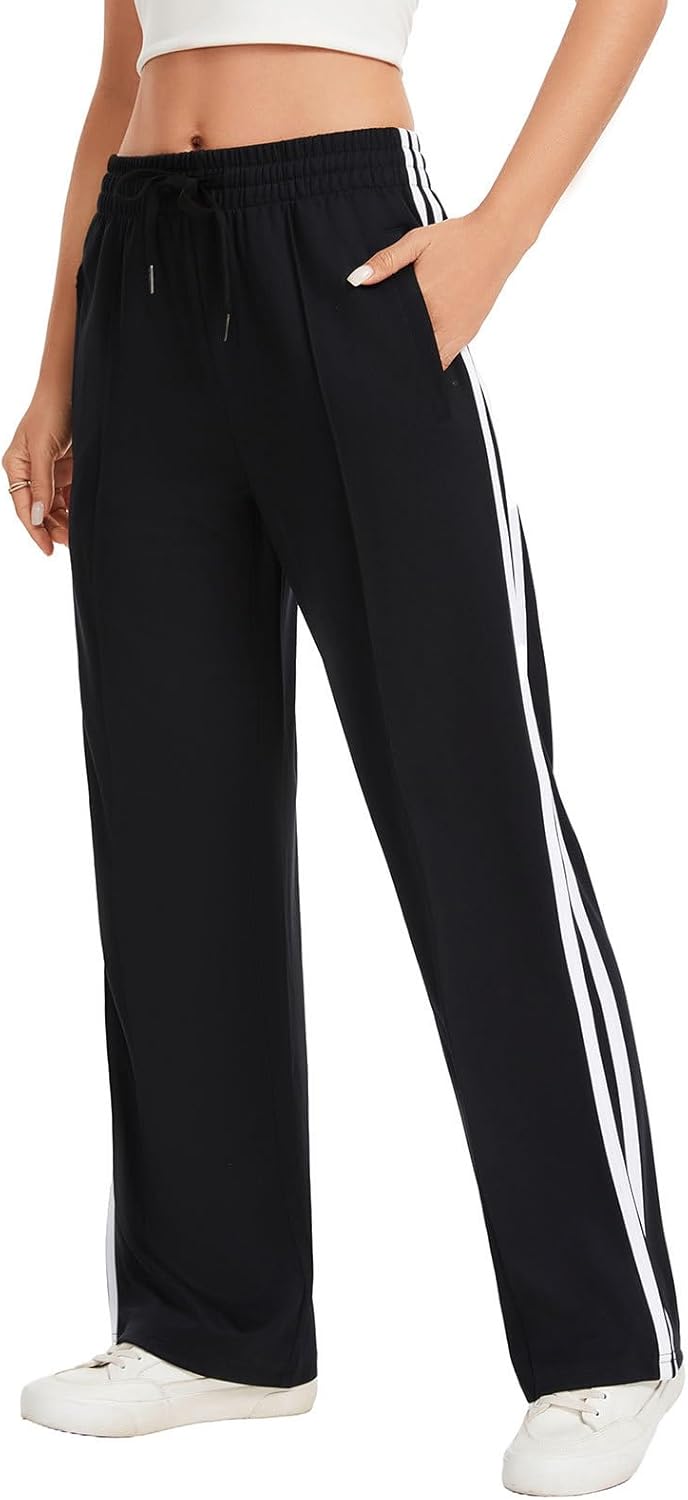 Skiennix Women's Track Pants - Loose Straight Leg Sweatpants with Zipper Pockets | Available in 28/30/32/34 Inseam