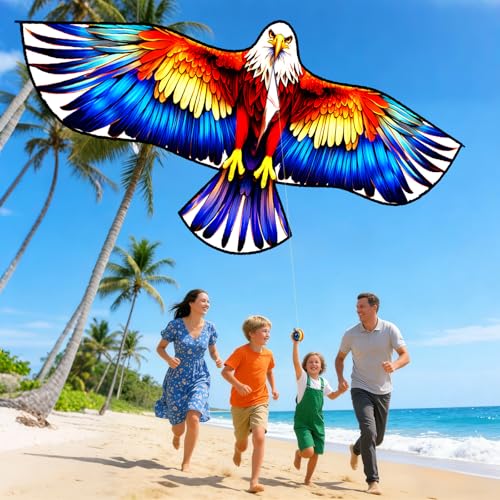 Colorful Eagle & Octopus Kites Set for Kids & Adults - Easy to Fly Outdoor Toys