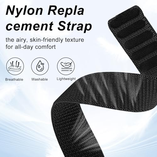 Breathable Nylon Sport Band for Activity Tracker - Adjustable Black