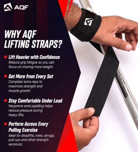 Weight Lifting Straps - Padded Cotton Gym Wrist Straps - Original Black