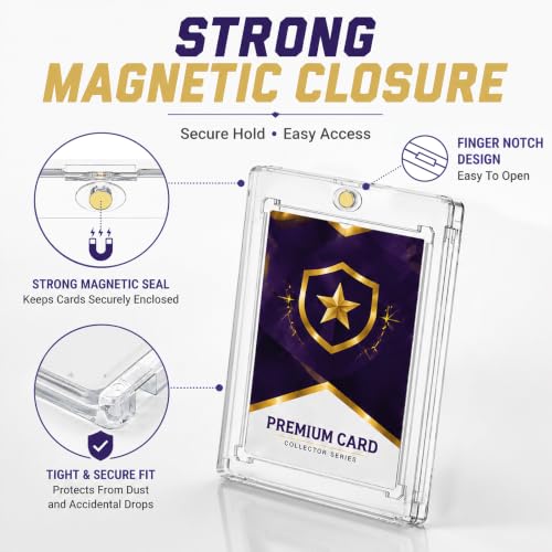 Magnetic Card Holders - 35PT UV Protection for Trading Cards (8ct)
