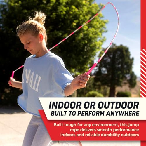 Kids Adjustable Beaded Jump Rope - 7ft Rainbow | Tangle-Free