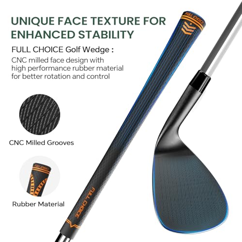 Golf Wedges - CNC Milled Face for Spin Control, Right Hand - Black 52, 56, 60 Degrees