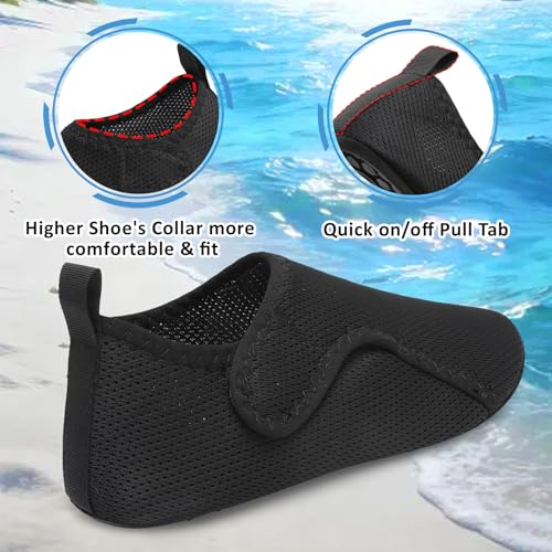 Quick-Dry Water Shoes for Women & Men - 9.5-10 Women/7.5-8 Men - Black