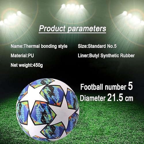 Soccer Ball for Kids and Adults - Durable Full Grain PU Leather Size 5, Ideal for Practice & Play