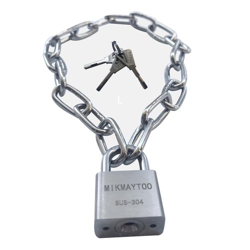Bike Chain Lock, Gate Chain Lock, 304 Stainless Steel Materials. No Rust, Corrosion Resistance, Premium Case-Hardened Security for Motorcycles, Bike, Generator, Gates,Outdoor (20 INCH Chain Lock)