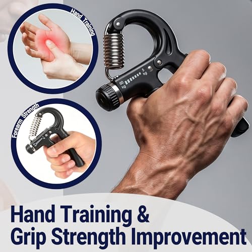 Adjustable Hand Grip Strengthener, 11-132 LBS Forearm & Finger Exerciser