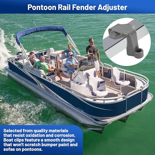 USEAMIE Boat Fender Clips 4 Pack - Docking Bumper Hooks for Pontoon & Square Rails