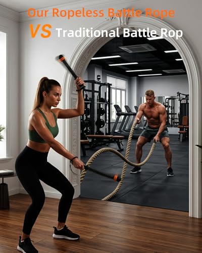 Portable Ropeless Battle Ropes for Home Gym - Black