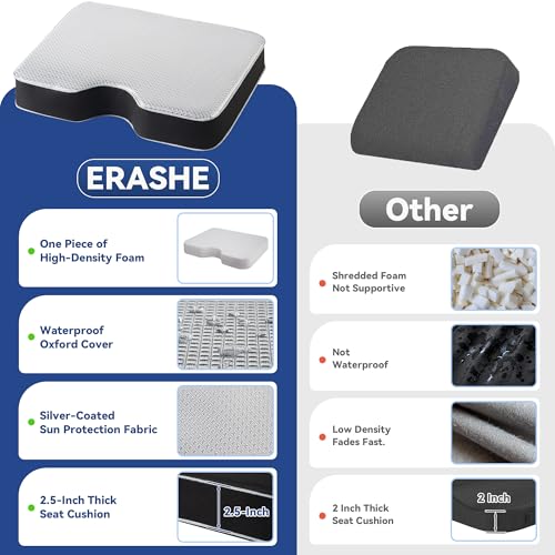 Portable Stadium Seat Cushion - 2.5 Inch Memory Foam with Heat-Defying Silver Coating
