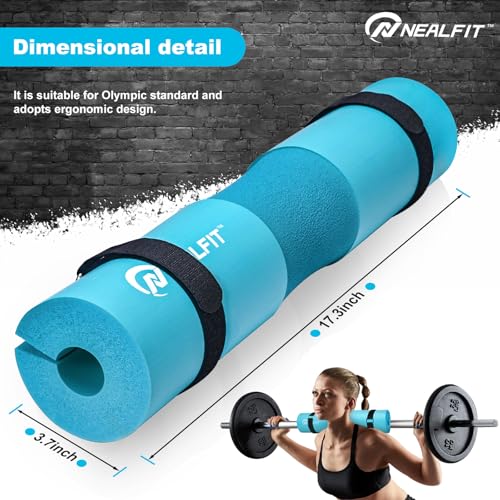 Squat Barbell Pad - Foam Pad for Weightlifting & Hip Thrusts - Cyan