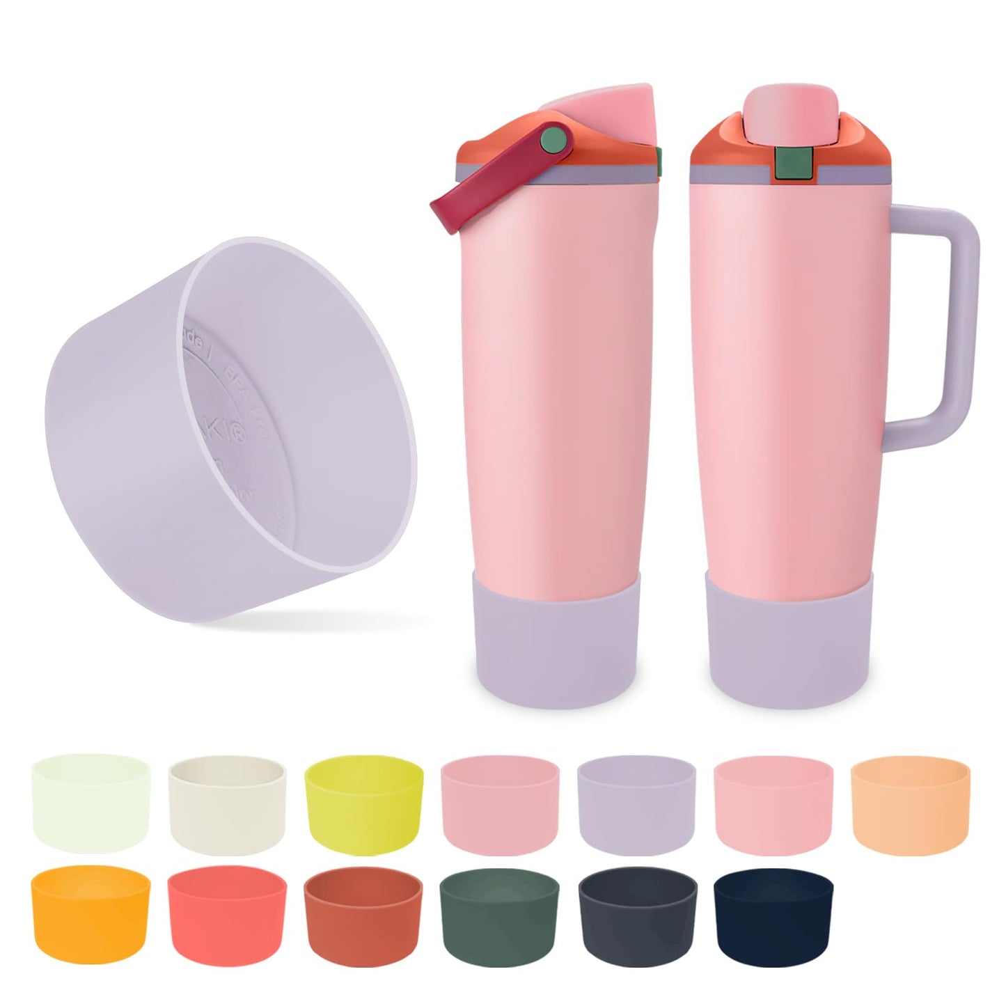 Kaitiaki Silicone Boot for Owala 30oz & 40oz FreeSip Sway Bottles & Tumblers - Non-Slip, Scratch-Resistant, Stability Enhancer, Available in 12 Colors (Taro Purple)