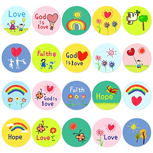 500 Kid-Drawn Christian Faith Stickers - 20 Designs