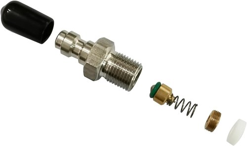 Foster 8mm Fill Nipple Male Quick Disconnect Valve - Stainless Steel for Paintball & Diving