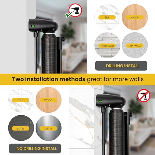 Retractable Baby Gates | Baby Gate for Stairs | Dog Gates for Doorways | Retractable Gates for Dogs 33" Tall, Extends up to 55" Wide | Dog Fence Indoor