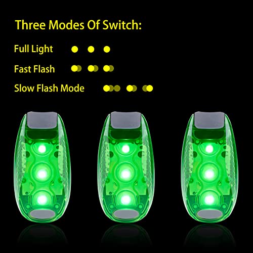 Awpeye 12 Pack Green LED Safety Light, Clip-On High-Visibility Running Lights