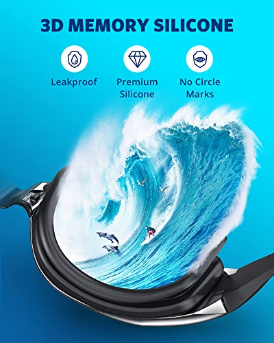 Swim Goggles 2 Pack for Adults - Anti-Fog, UV Protection, No Leak