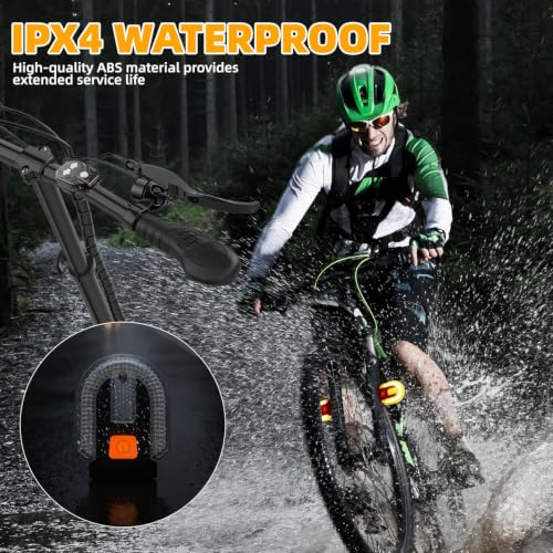 JINRUITOP 4Pcs Bike Tail Lights with Turn Signals, Wireless Remote USB Charging, Waterproof Bicycle Rear Lights with 5 Modes for Night Riding
