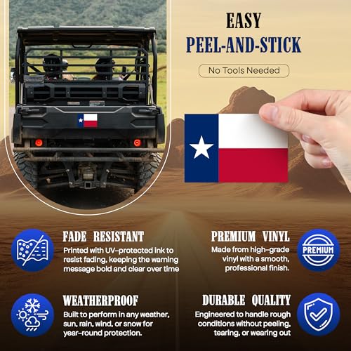 Texas Flag Sticker Set - 8 Durable Weatherproof Decals
