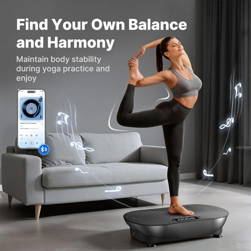 Vibration Plate Exercise Machine with Touchscreen - Black