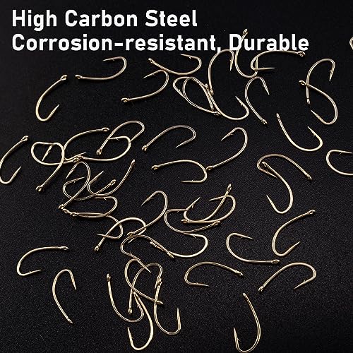 Nymph Fly Hooks - Curved Shank Short Shank #20 Gold - 100 Pack