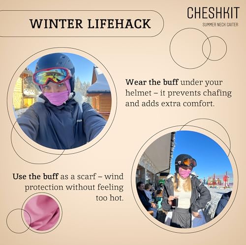 Organic Cotton Neck Gaiter Face Mask for Dust & Sun Protection - 2 Pack