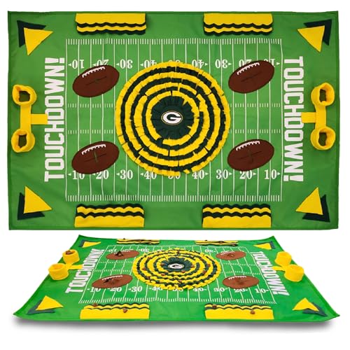 NFL Green Bay Packers Dog Snuffle Mat - 40 x 26 Inches Interactive Feeder