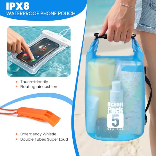 TILYMOL Waterproof Dry Bag for Kayaking, paddle boarding - Small, 5L