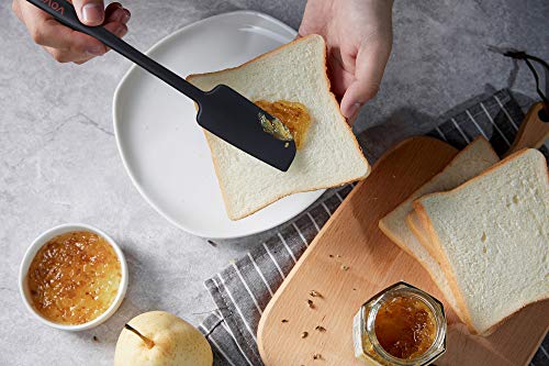 Silicone Jar Spatula - Heat Resistant Rubber Scraper, Black - 1-Pack