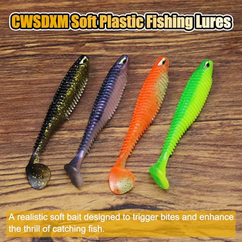 2.5in Paddle Tail Swimbaits - 25PCS Soft Plastic Fishing Lures - Purple