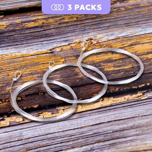 Pre-Tied Loop Fly Fishing Tapered Leader - 9FT 5X, 3 Packs, Fluorocarbon
