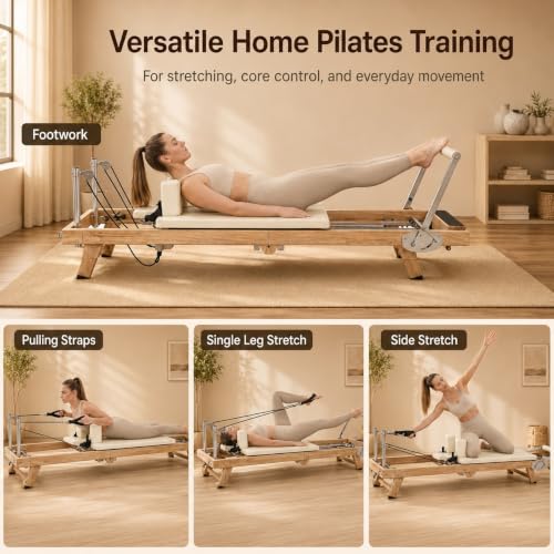 75" Foldable Pilates Reformer with Jumpboard & Foot Bar - 74.80"D x 18.90"W x 7.87"H