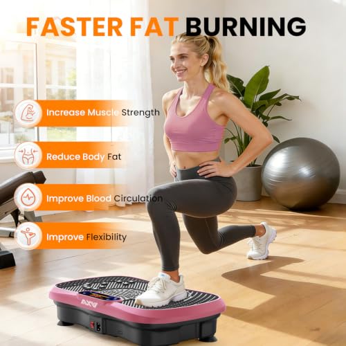 Vibration Plate Fitness Machine - 200W Bluetooth - Slim Pink