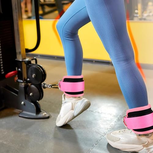 Padded Ankle Straps for Cable Machines - 2 Pack Glute Kickback Attachments