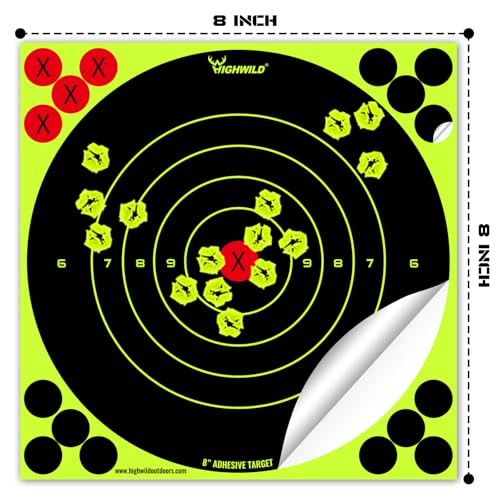 8x8 Inch Adhesive Splatter Shooting Target Stickers - 25 Pack